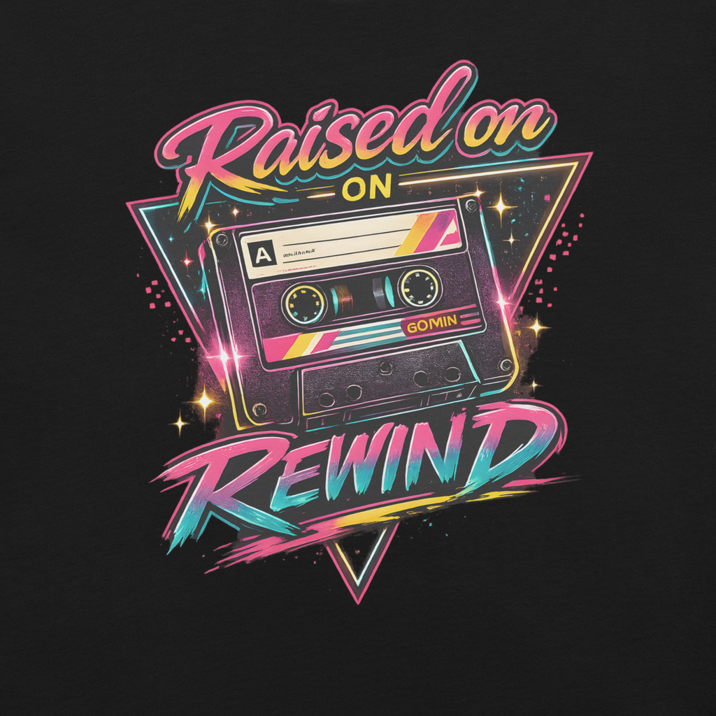 Raised on Rewind – Retro Cassette Tape T-Shirt
