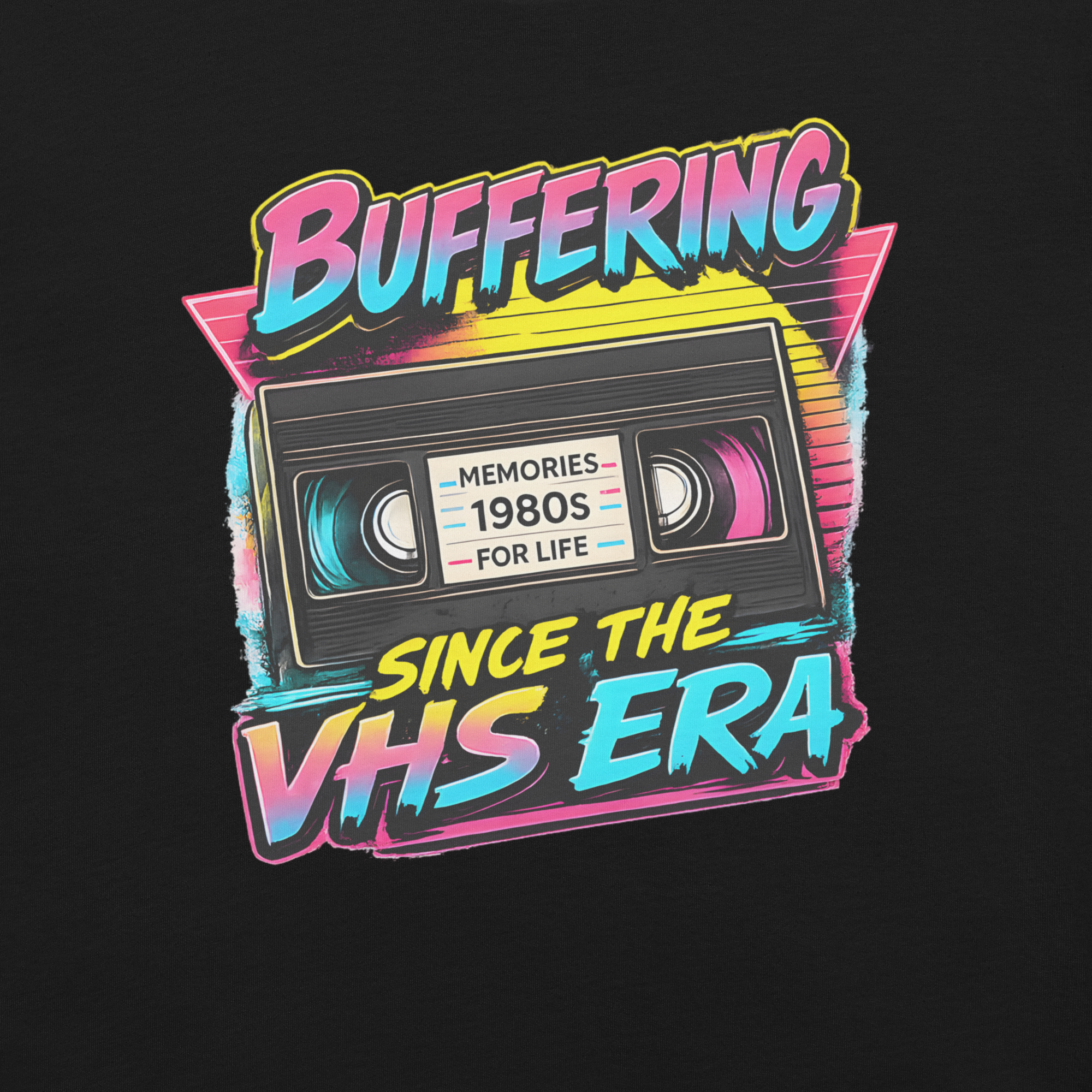 Buffering Since the VHS Era – Retro VHS Tape Shirt